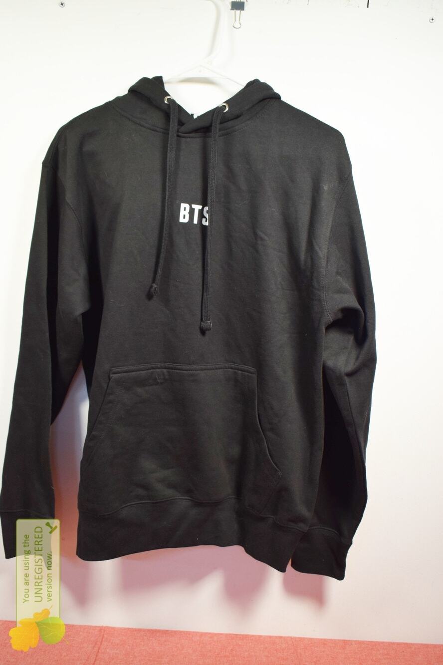 BTS Women's Clothing Pullover Hoodie Black Small